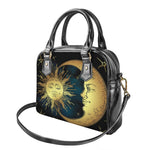 Vintage Sun And Moon Print Shoulder Handbag