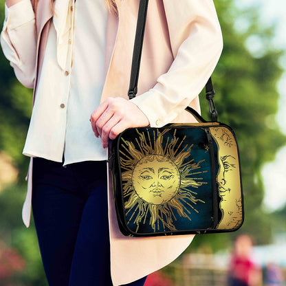 Vintage Sun And Moon Print Shoulder Strap Bible Bag
