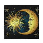 Vintage Sun And Moon Print Silk Bandana