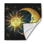 Vintage Sun And Moon Print Silk Bandana