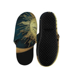 Vintage Sun And Moon Print Slippers