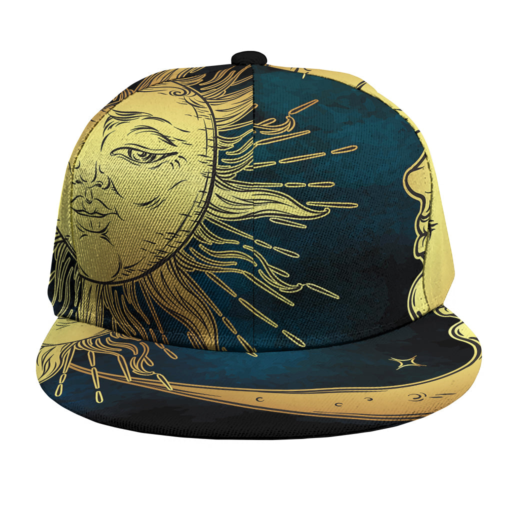 Vintage Sun And Moon Print Snapback Cap
