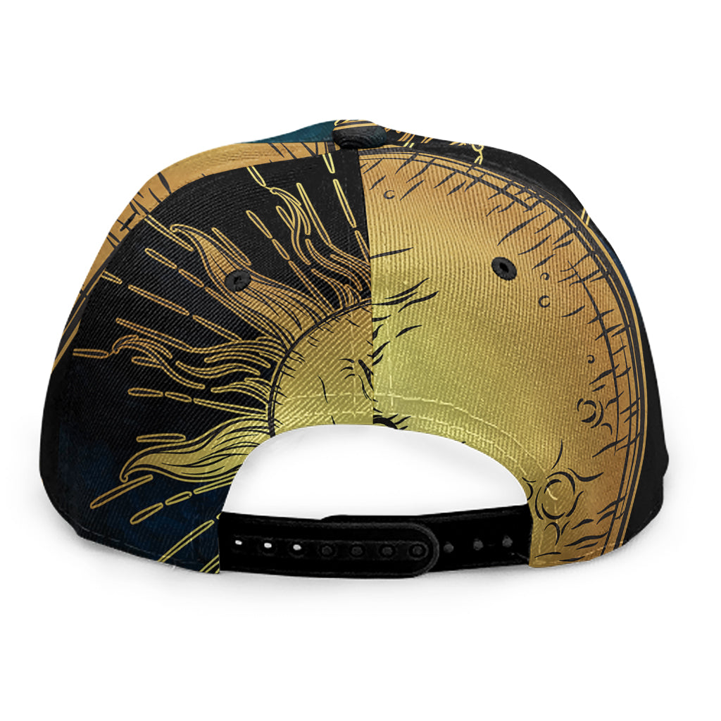 Vintage Sun And Moon Print Snapback Cap