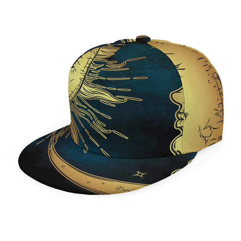 Vintage Sun And Moon Print Snapback Cap