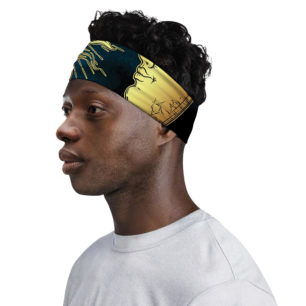 Vintage Sun And Moon Print Sports Headband
