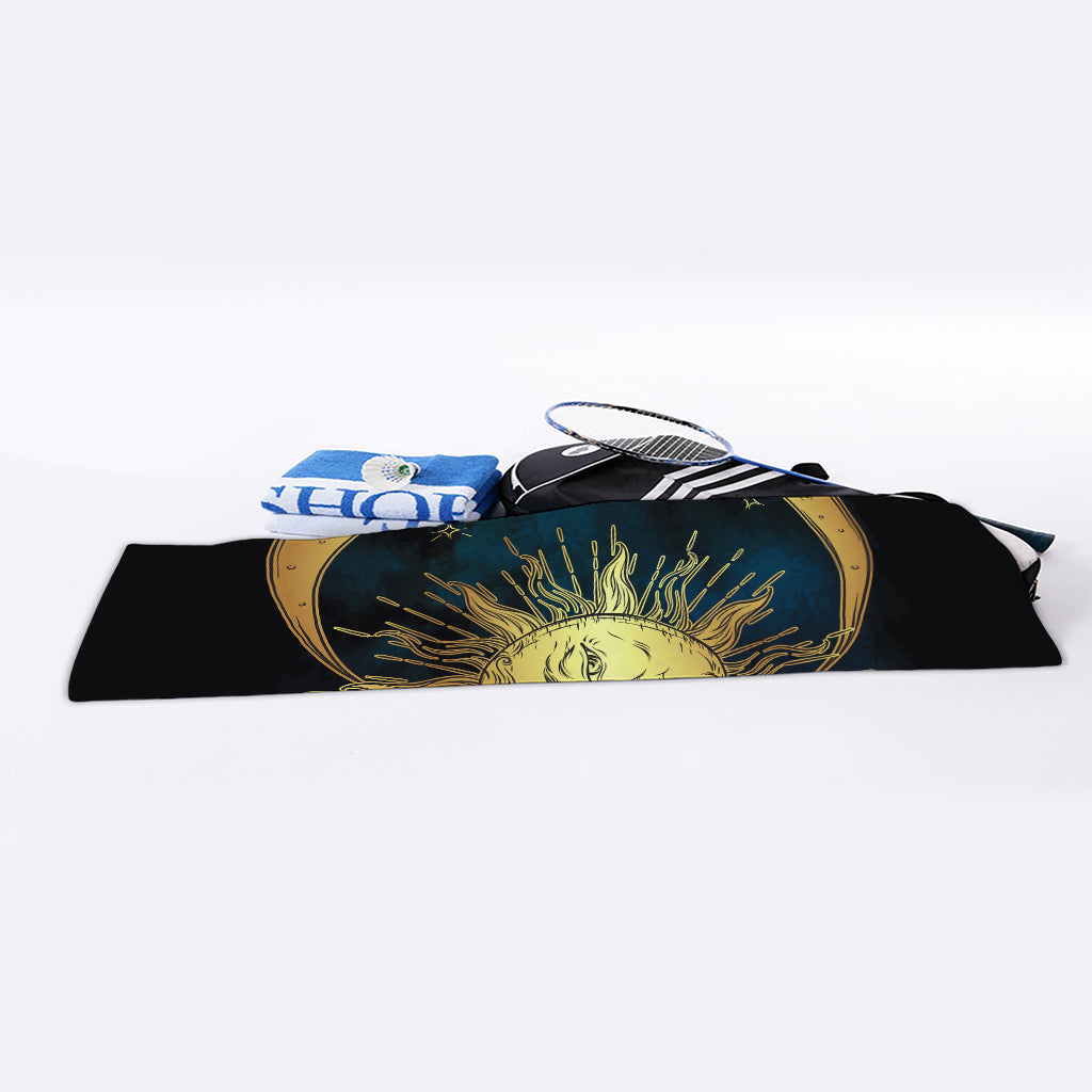 Vintage Sun And Moon Print Sports Towel