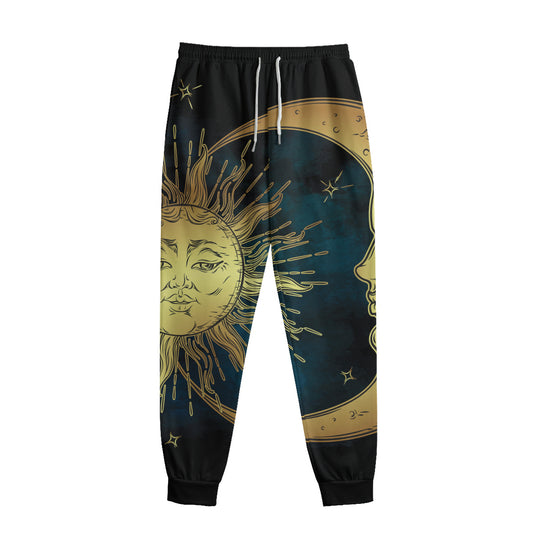 Vintage Sun And Moon Print Sweatpants