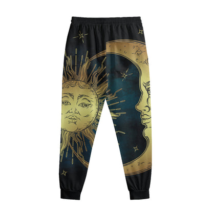 Vintage Sun And Moon Print Sweatpants