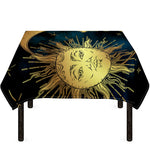 Vintage Sun And Moon Print Tablecloth
