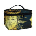 Vintage Sun And Moon Print Travel Makeup Bag