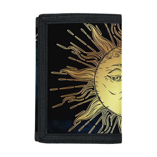 Vintage Sun And Moon Print Trifold Wallet