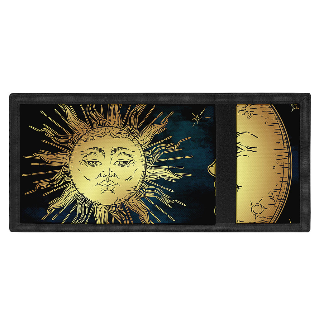Vintage Sun And Moon Print Trifold Wallet