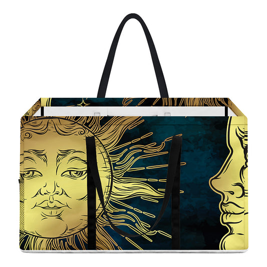 Vintage Sun And Moon Print Utility Tote Bag