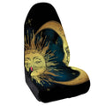 Vintage Sun And Moon Print Waterproof Car Seat Cover