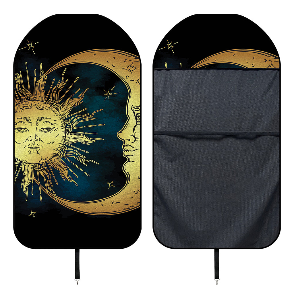 Vintage Sun And Moon Print Waterproof Car Seat Cover