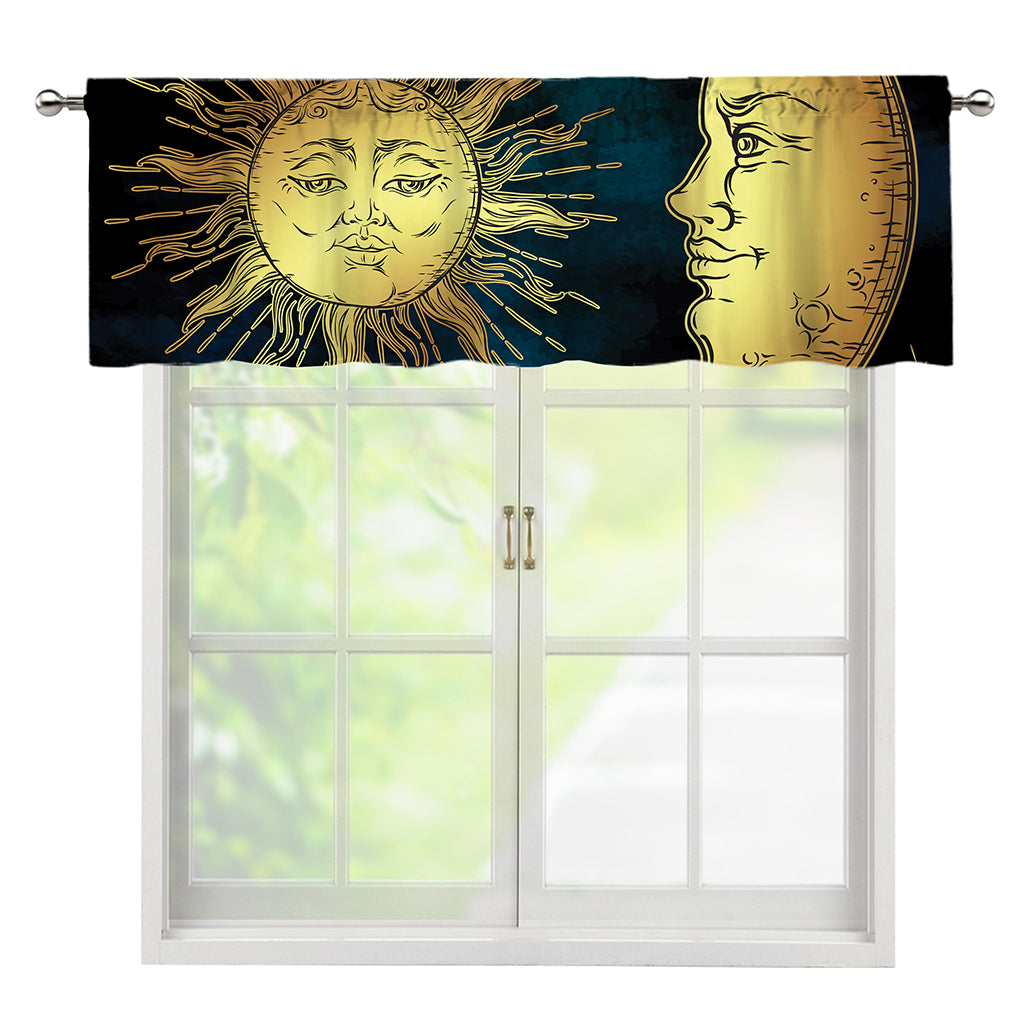 Vintage Sun And Moon Print Window Valance