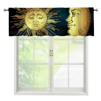 Vintage Sun And Moon Print Window Valance