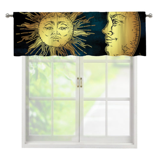Vintage Sun And Moon Print Window Valance