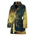 Vintage Sun And Moon Print Women's Bathrobe