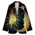 Vintage Sun And Moon Print Women's Blazer