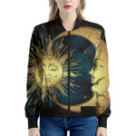 Vintage Sun And Moon Print Women's Bomber Jacket