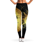 Vintage Sun And Moon Print Women's Leggings