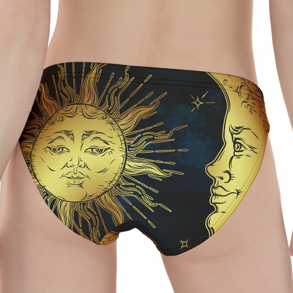 Vintage Sun And Moon Print Women's Panties