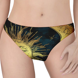 Vintage Sun And Moon Print Women's Thong