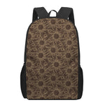 Vintage Sun Pattern Print 17 Inch Backpack