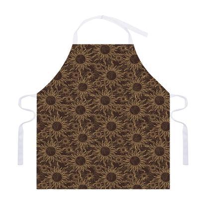 Vintage Sun Pattern Print Adjustable Apron