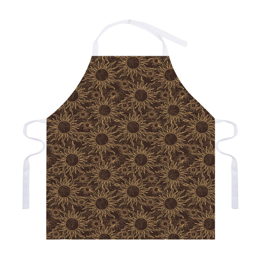 Vintage Sun Pattern Print Adjustable Apron