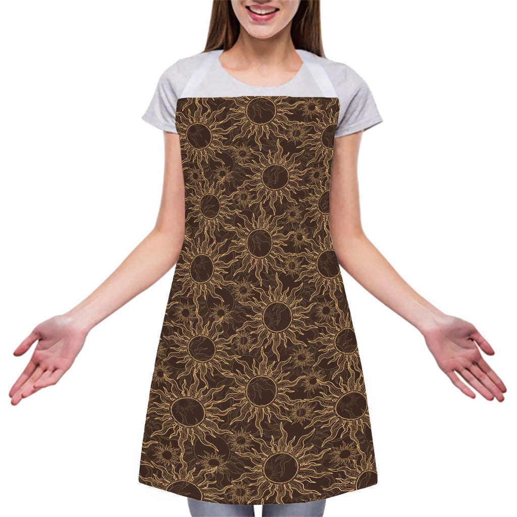 Vintage Sun Pattern Print Adjustable Apron
