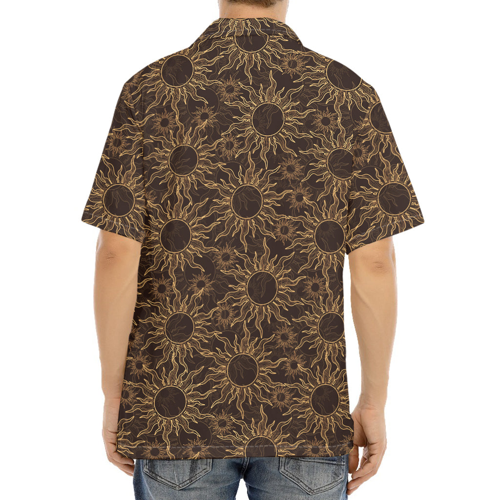 Vintage Sun Pattern Print Aloha Shirt