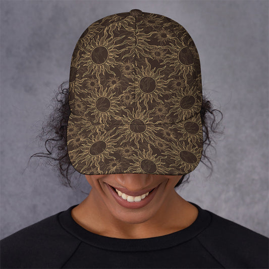 Vintage Sun Pattern Print Baseball Cap