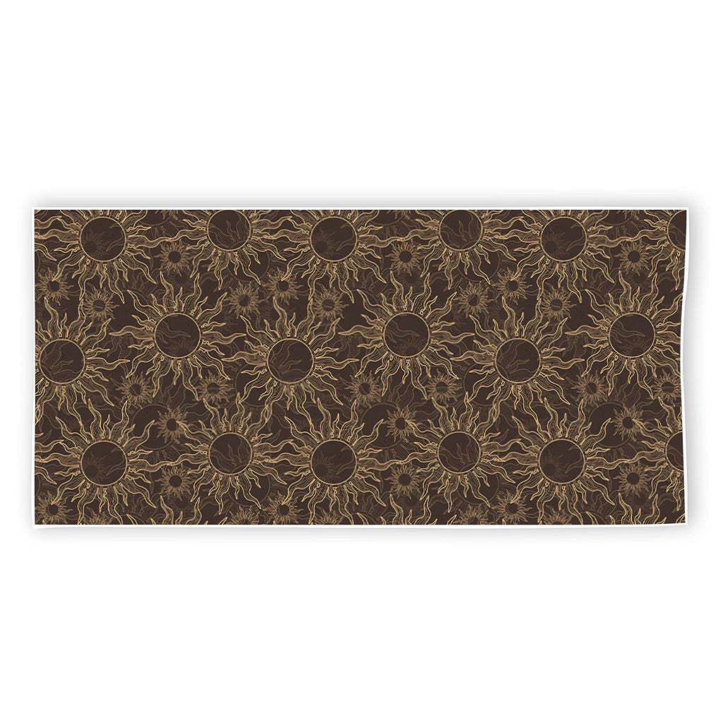 Vintage Sun Pattern Print Beach Towel