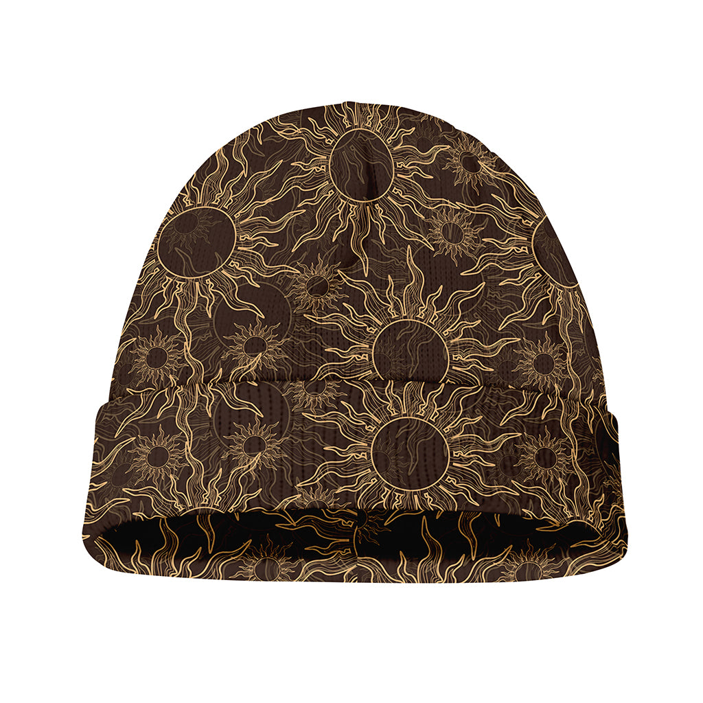 Vintage Sun Pattern Print Beanie