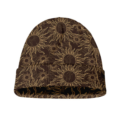 Vintage Sun Pattern Print Beanie