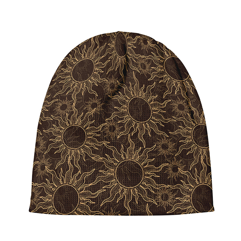 Vintage Sun Pattern Print Beanie