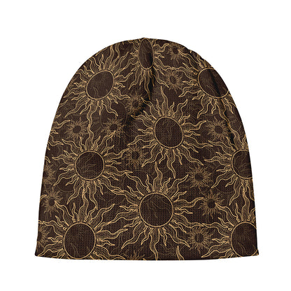 Vintage Sun Pattern Print Beanie