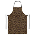 Vintage Sun Pattern Print Bib Apron With Pocket
