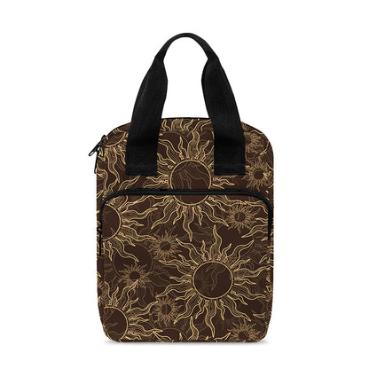Vintage Sun Pattern Print Bible Tote Bag