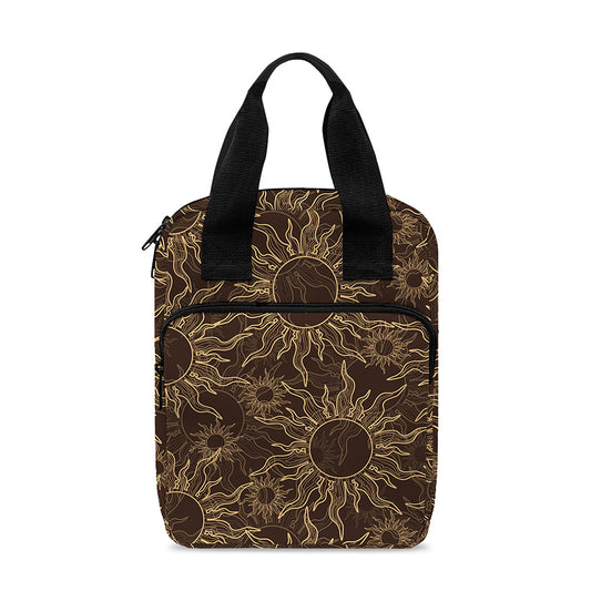 Vintage Sun Pattern Print Bible Tote Bag