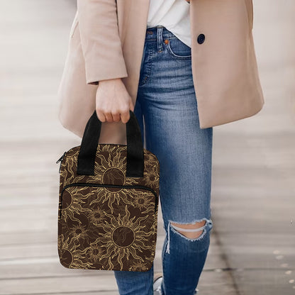 Vintage Sun Pattern Print Bible Tote Bag