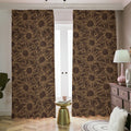 Vintage Sun Pattern Print Dimout Pencil Pleat Curtains