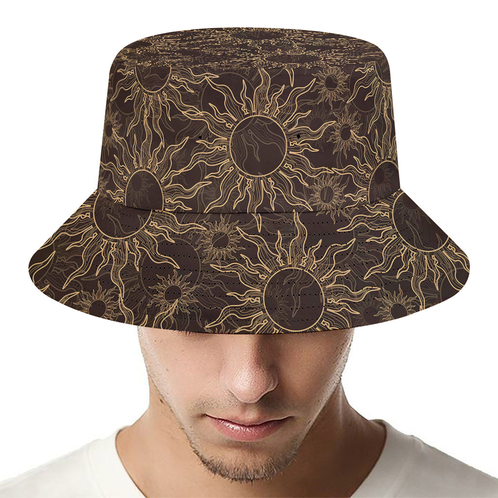 Vintage Sun Pattern Print Bucket Hat
