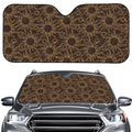 Vintage Sun Pattern Print Car Windshield Sun Shade