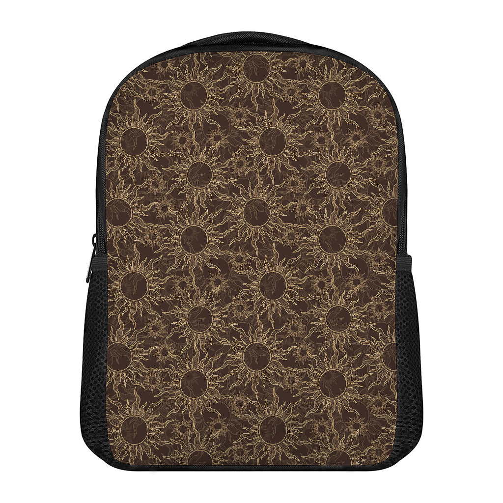 Vintage Sun Pattern Print Casual Backpack