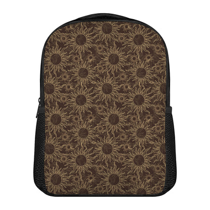 Vintage Sun Pattern Print Casual Backpack