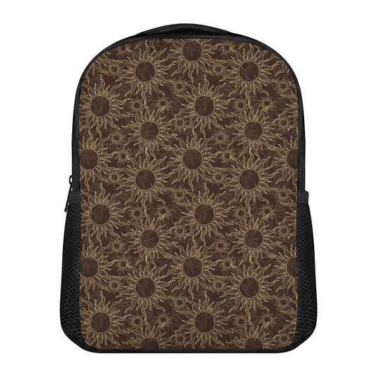 Vintage Sun Pattern Print Casual Backpack