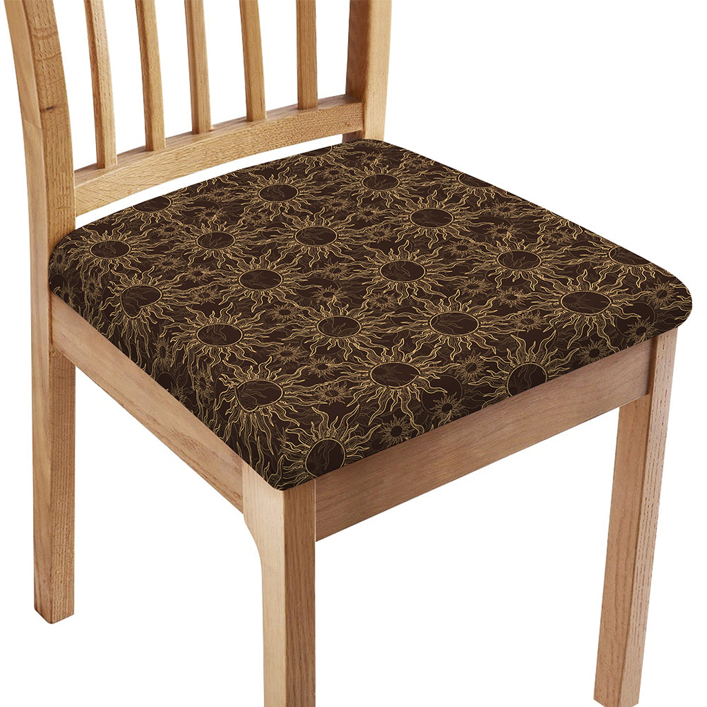 Vintage Sun Pattern Print Chair Cushion Cover
